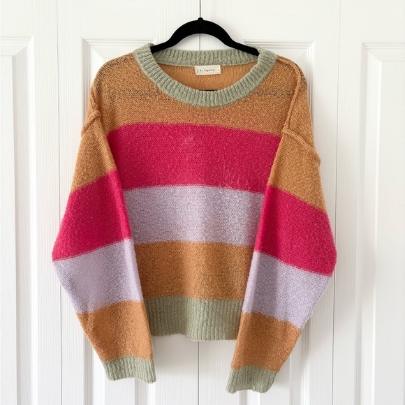 By Together Sweaters - By Together Colorful Stripe Sweater